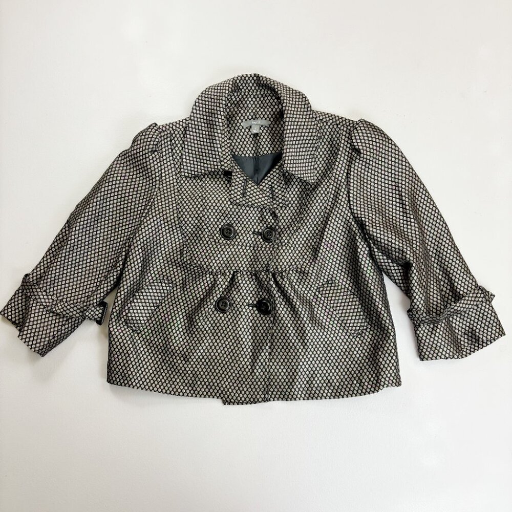 APT. 9 Polka Dot Metallic Honeycomb Print Swing Jacket Medium Whimsigoth Goth